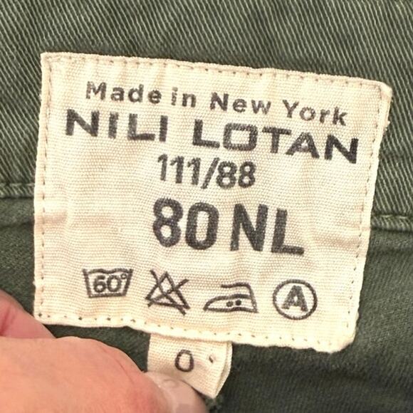 NILI LOTAN 111/88 80 NL green pant cotton jogger size 0 - Picture 2 of 5